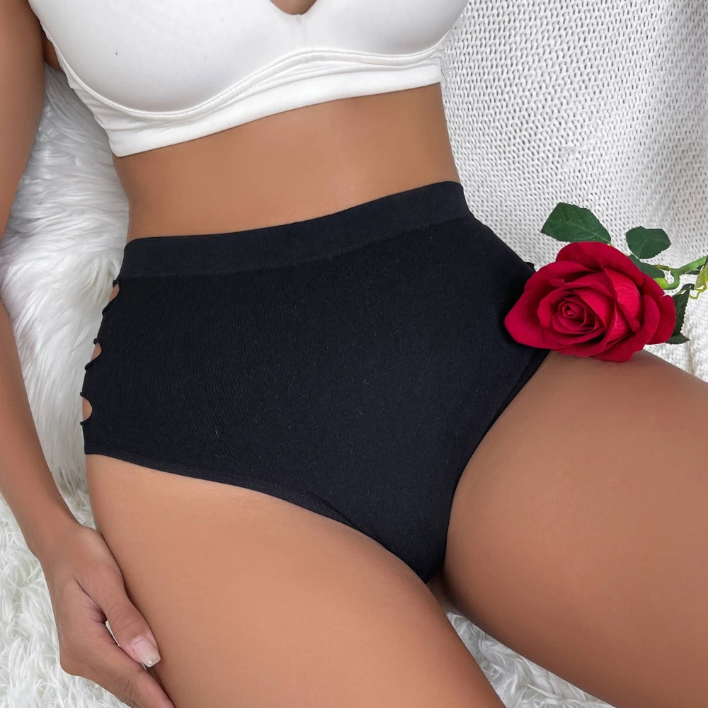 سراويل داخلية عالية الخصر سراويل داخلية مثيرة للنساء ملابس داخلية مريحة بلون سادة ملابس داخلية ناعمة ملابس داخلية رفيعة عصرية