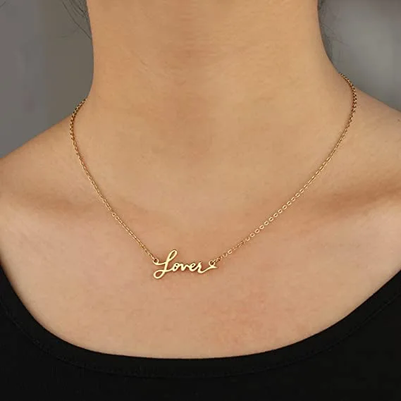 Simple Reputation Singer Signature Necklace Stainless Steel Letter Collares Music Lover Gift Inspiration Fans Gift Accessories