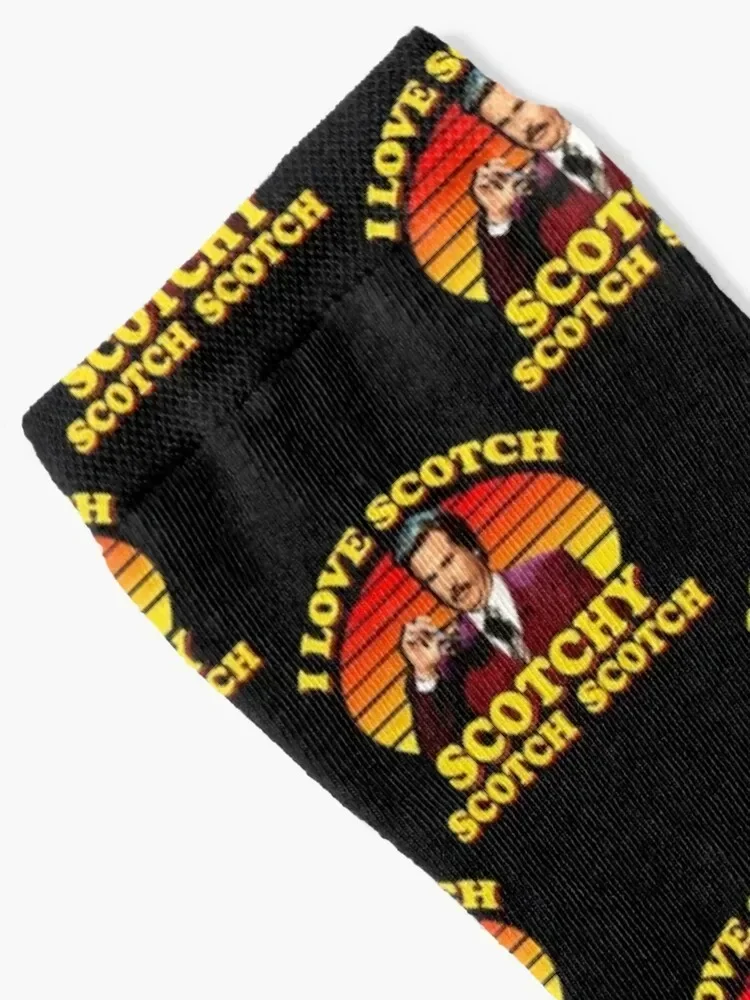 I Love Scotch Scotchy Scotch Scotch from Anchorman The Legend of Ron Burgundy Socks snow floor Socks Men Women's