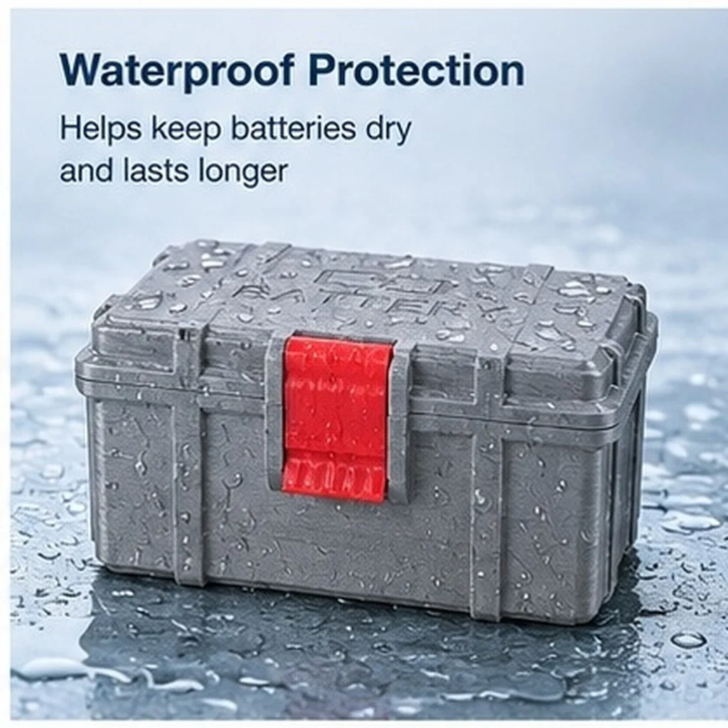 AA And Aaa Battery Organizer Case Waterproof Battery Storage Box Portable Plastic Multi-slot Battery Container Battery Dispenser
