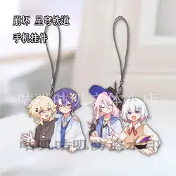Dr. Ratio Anime Mobile phone lanyard key chain for men key ring acrylic keyring party Pendant Cos Girls Gift Honkai: Star Rail