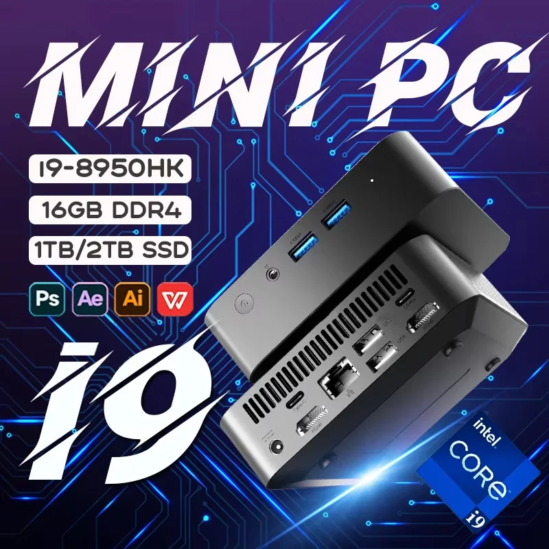 

Mini PC Windows 11 Intel Core i9 8950HK 16GB DDR4 1TB SSD PC Gamer Computer Dual WIFI 6 BT5.2 4K HD Gaming Pc Desktop