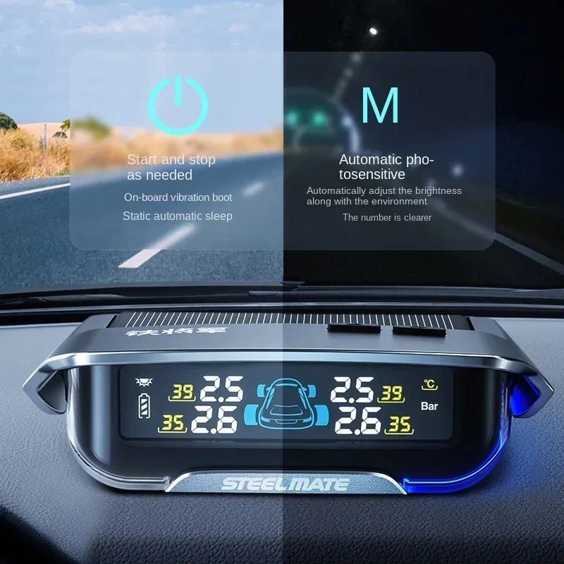 High Quality Steel Mate X1 Tire Pressure Monitor Built-in And External Plus Car Tire Sensor Solar High-Precision Tire Inspection