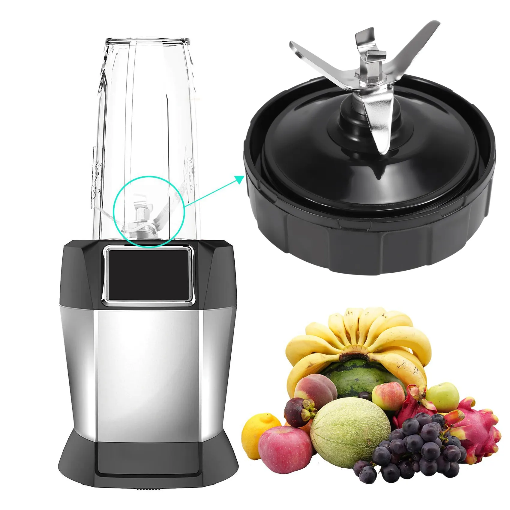 2ชิ้น7ครีบระบายใบมีดอะไหล่ใบมีดล่างสำหรับ Ninja Auto IQ BL642 BL2013 NN102