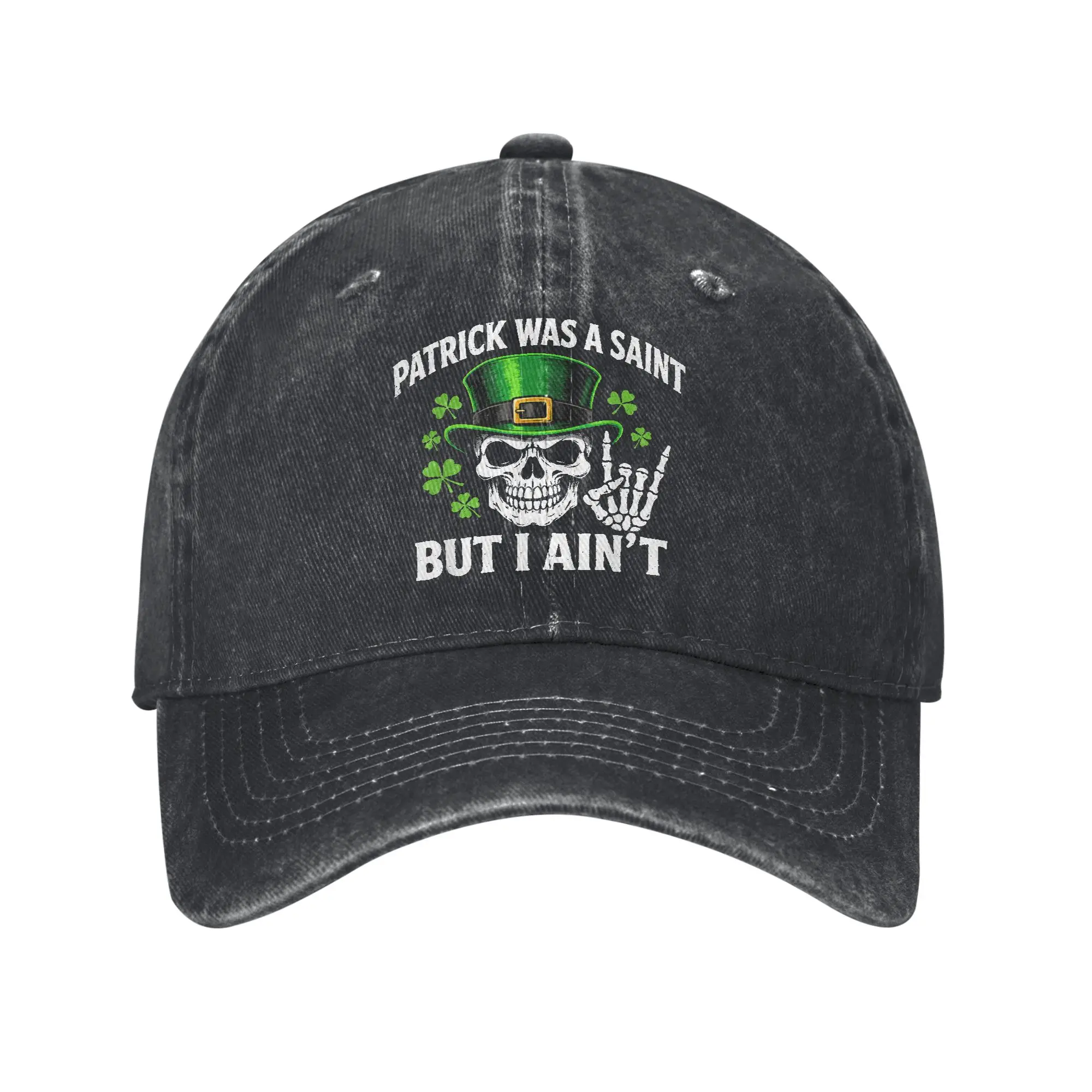 

Patrick was Saint But I Aint Skull Funny St Patricks Day Casual Baseball Cap Hip Hop Hats Summer Men Streetwear Snapback Cap
