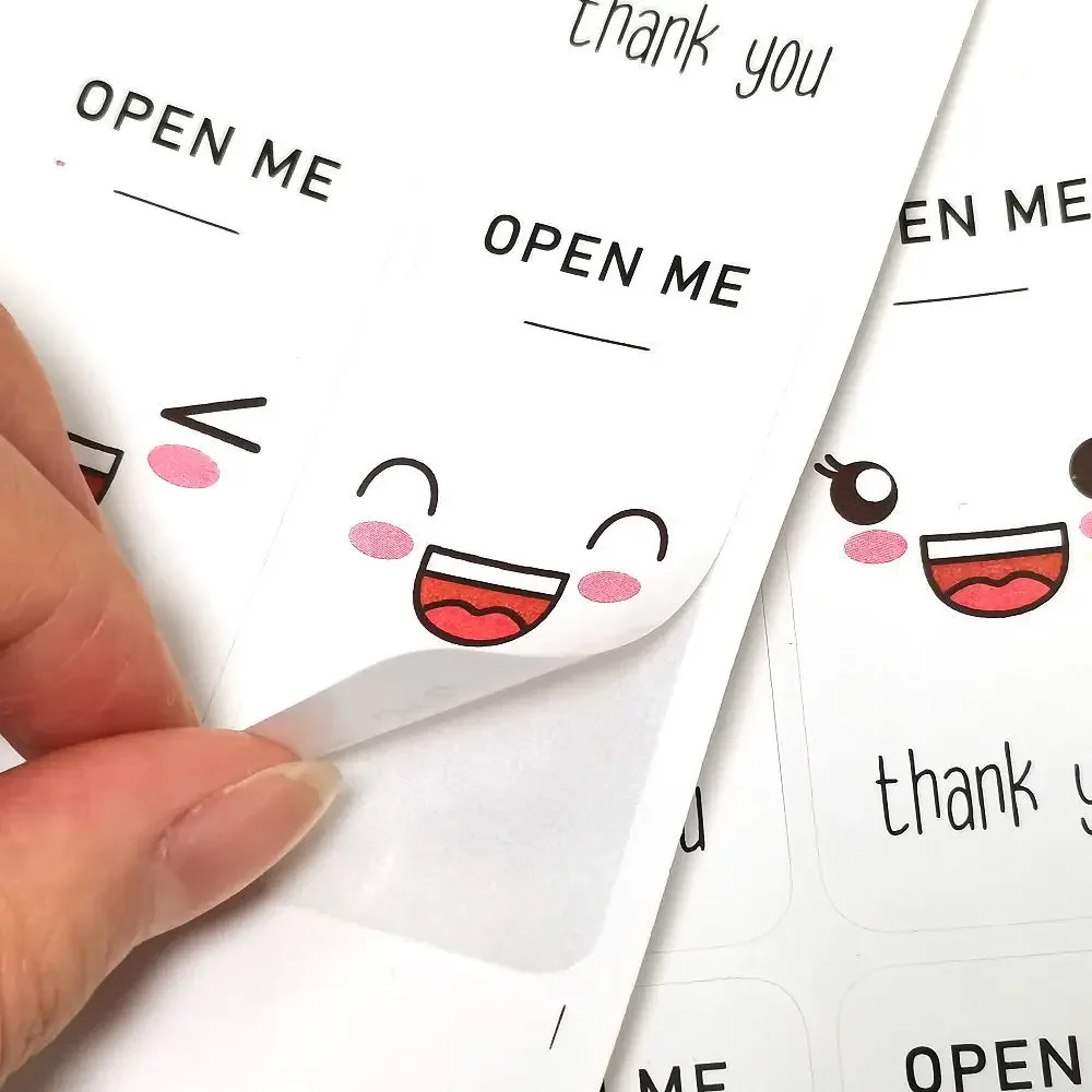 40-100pcs/pack Cute Open Me Stickers Thanks Your Labels for Small Business Package Decoration Envelope Seal Shipping Stickers