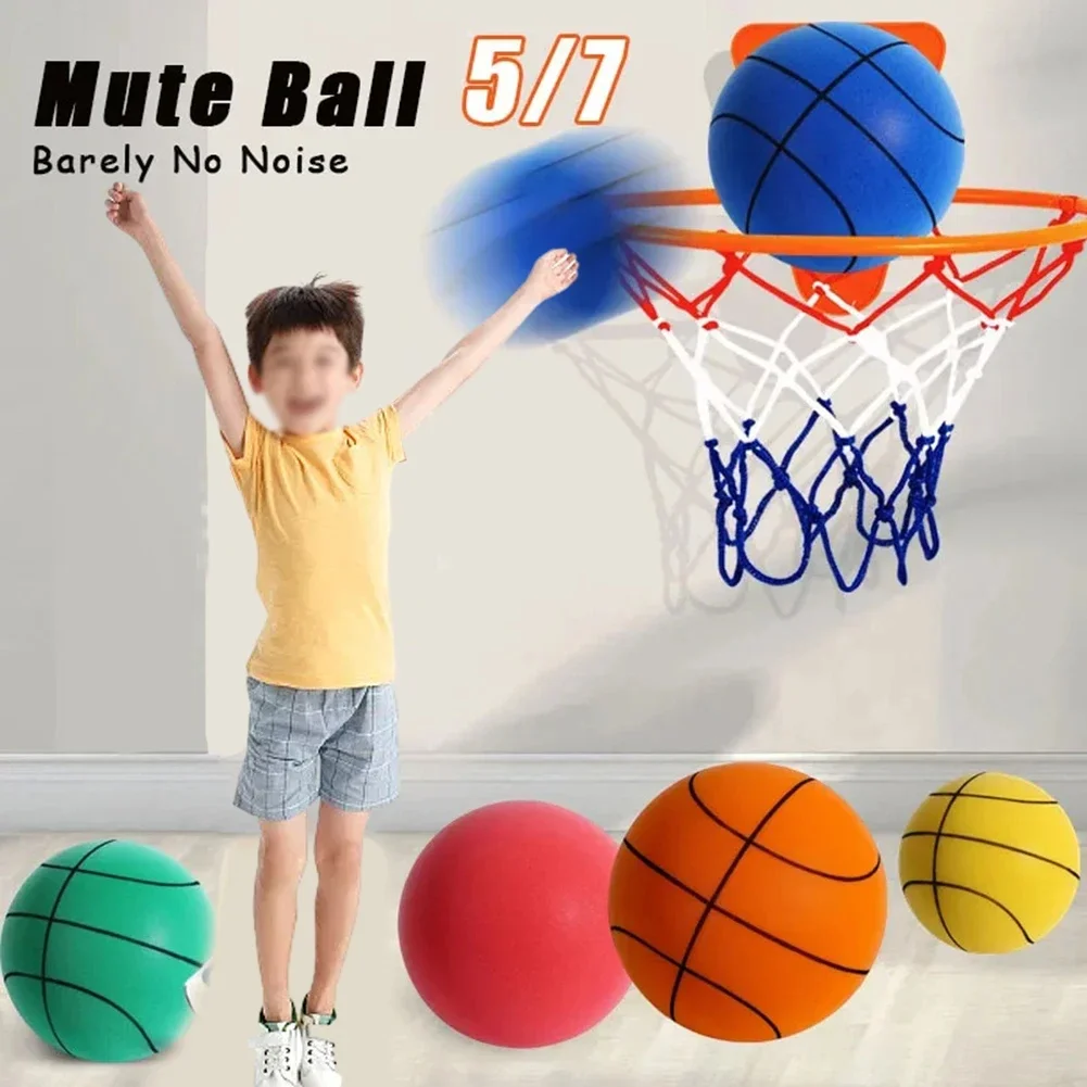 Diameter 21/18cm Silent Basketball Foam Sports Ball Indoor Mute Basketball Children Sports Outdoor Foam Toys Baby Silent Bounce