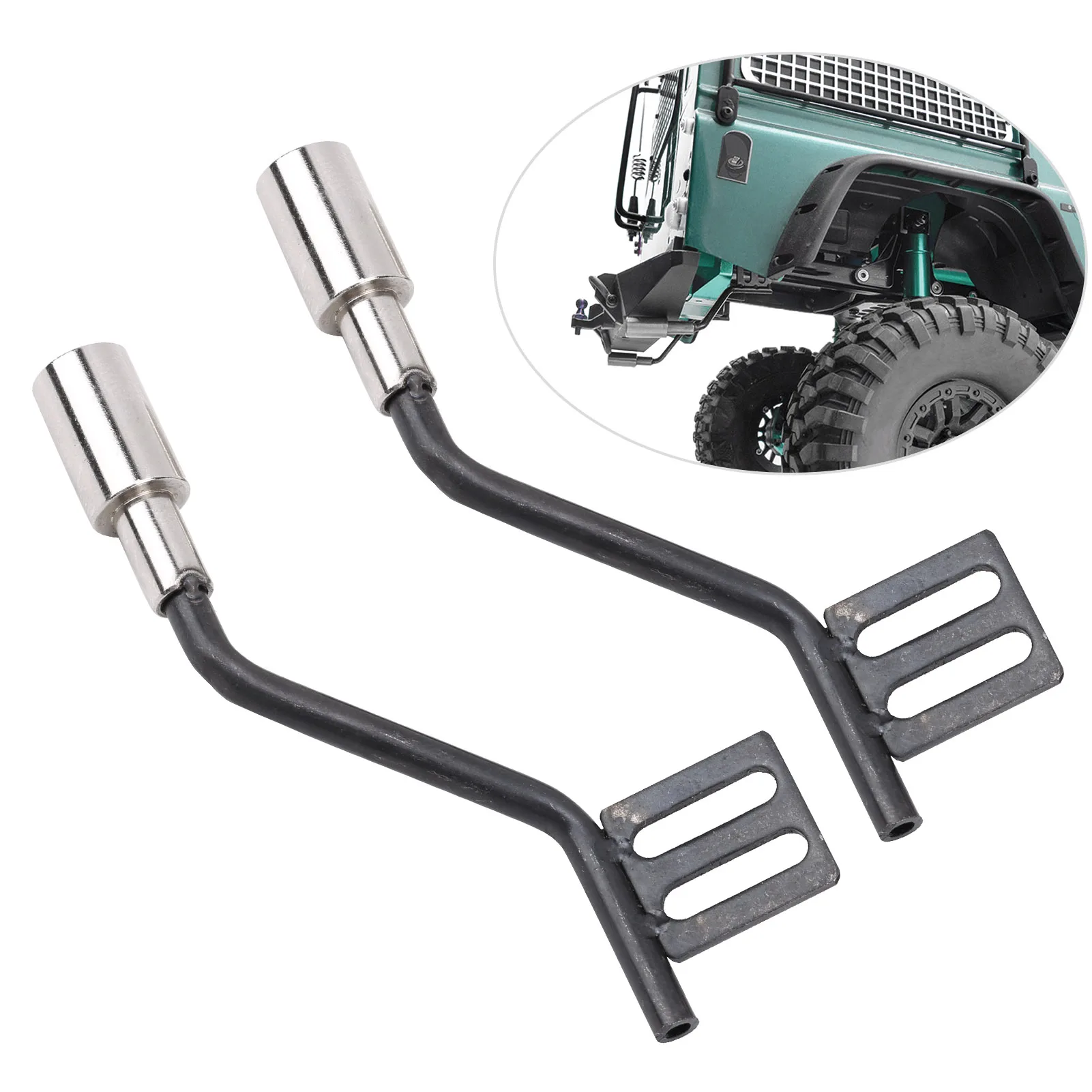 Metal Simulation Exhaust Pipe 1Pair Metal RC Car Simulation Decoration Exhaust Pipe Accessories for scx10 1/10
