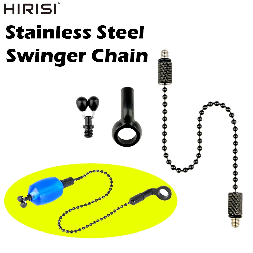 Hirisi Karpfenangel-Swinger aus Edelstahlkette für Karpfen- und Grobfischangeln, Bissanzeiger, Angelzubehör