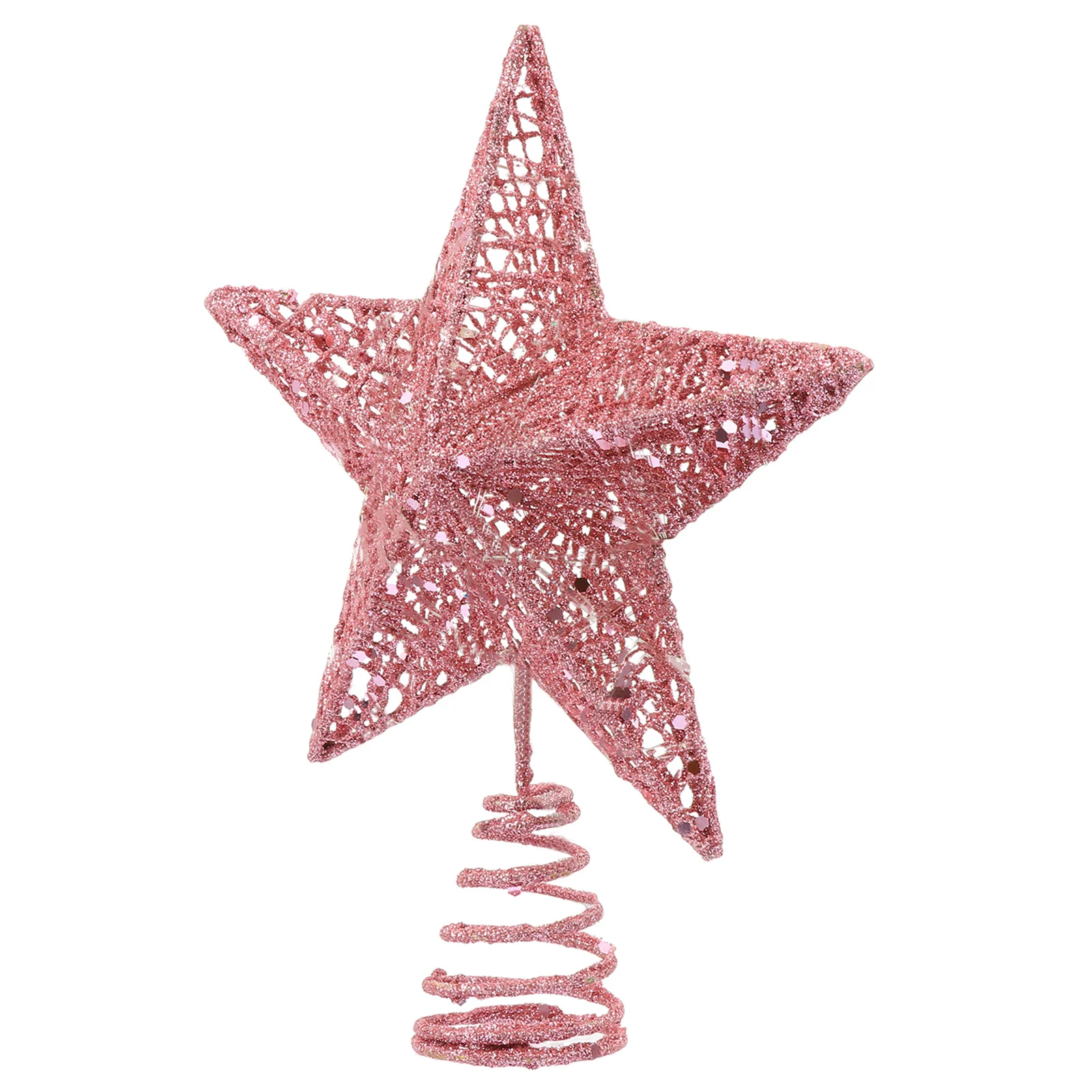 

MOBUTOFU 1PC Christmas Tree Topper Star Lighted Xmas Decor Iron Decoration for Holiday Home