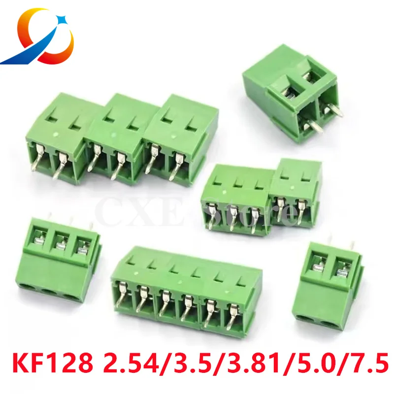 10pcs KF128 MG128 2pin 3pin 2.54mm 3.81mm 5.0mm 7.5mm Spacing Terminal Block Splice Screw Type PCB Screw Terminal Splicable NEW