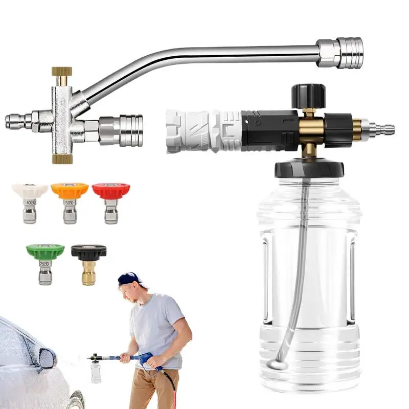 

Foaming Car Wash Sprayer High-Pressure Garden Hose Nozzle Spray Nozzle Pressure Attachment Kit Adjustable Mode For Truck Outdoor