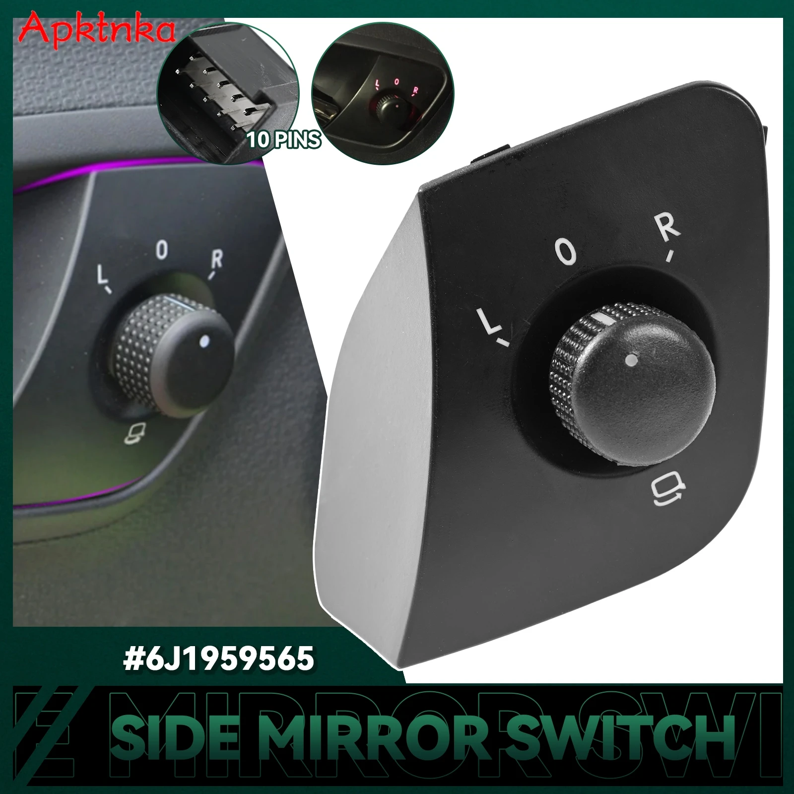 For Seat Ibiza 2008-2017 6J/6P Electric Mirror Adjust Switch Rear View Mirror Folding Control Knob Button 6J1959565 6J1 959 565