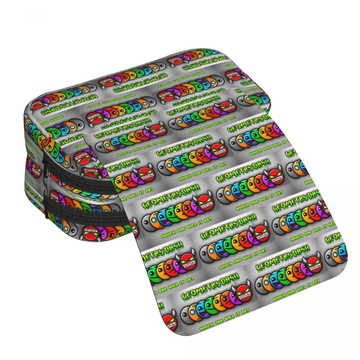Video Game Geometry Dash Pencil Case for Students Gifts Pen Box Pencil Bag Stationery Supplies Pen Holder Bag