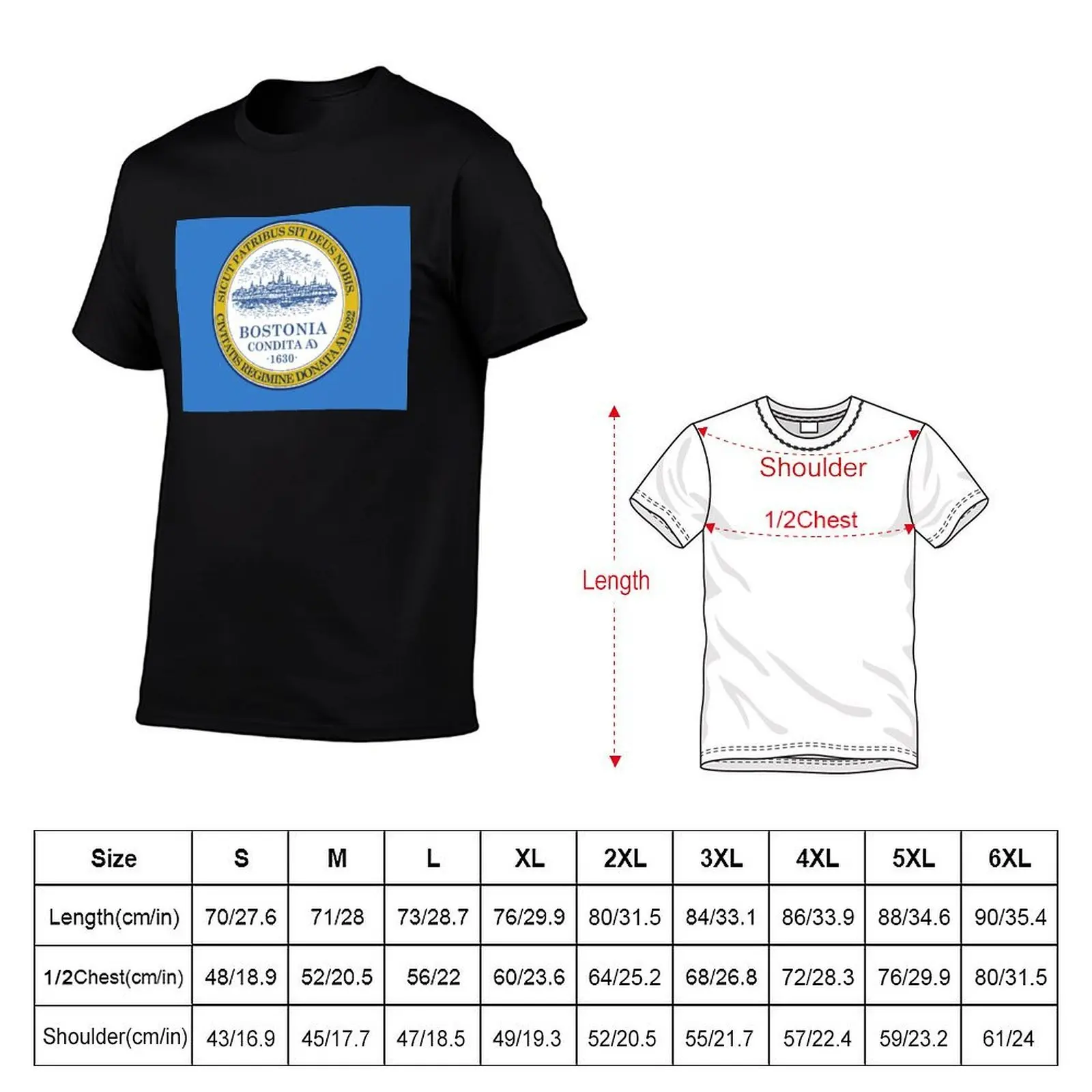 Flag of Boston T-Shirt cotton t shirts high quality t shirt personalised man t shirt cotton T-shirt