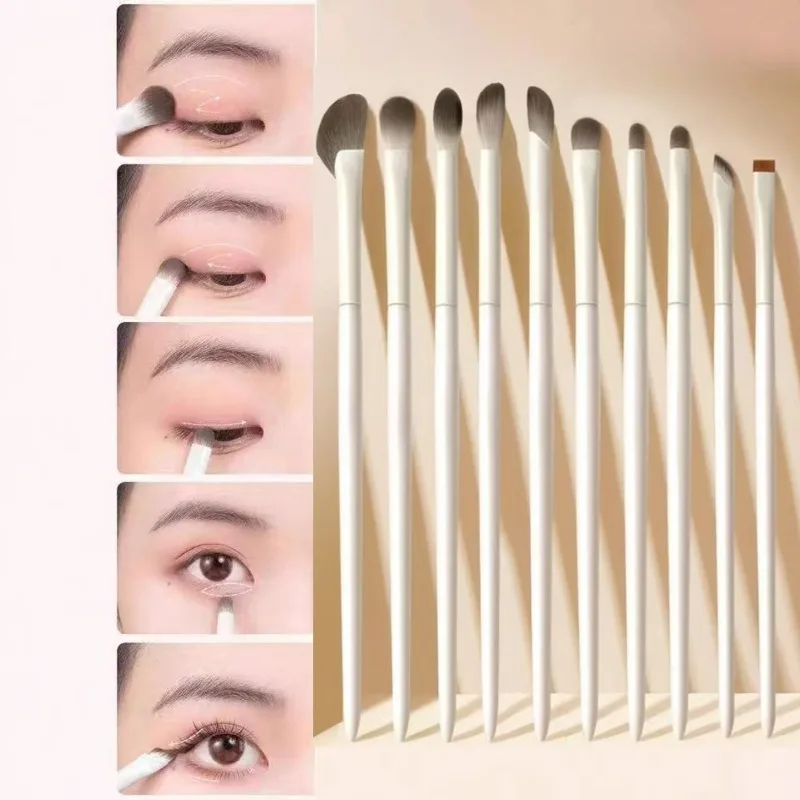 5/6/8/10 قطعة مجموعة فرش ماكياج العين الطبيعية التفاصيل عينيه فرشاة فرشاة للمكياج الأبيض الترا لينة عينيه كحل ماكياج أداة