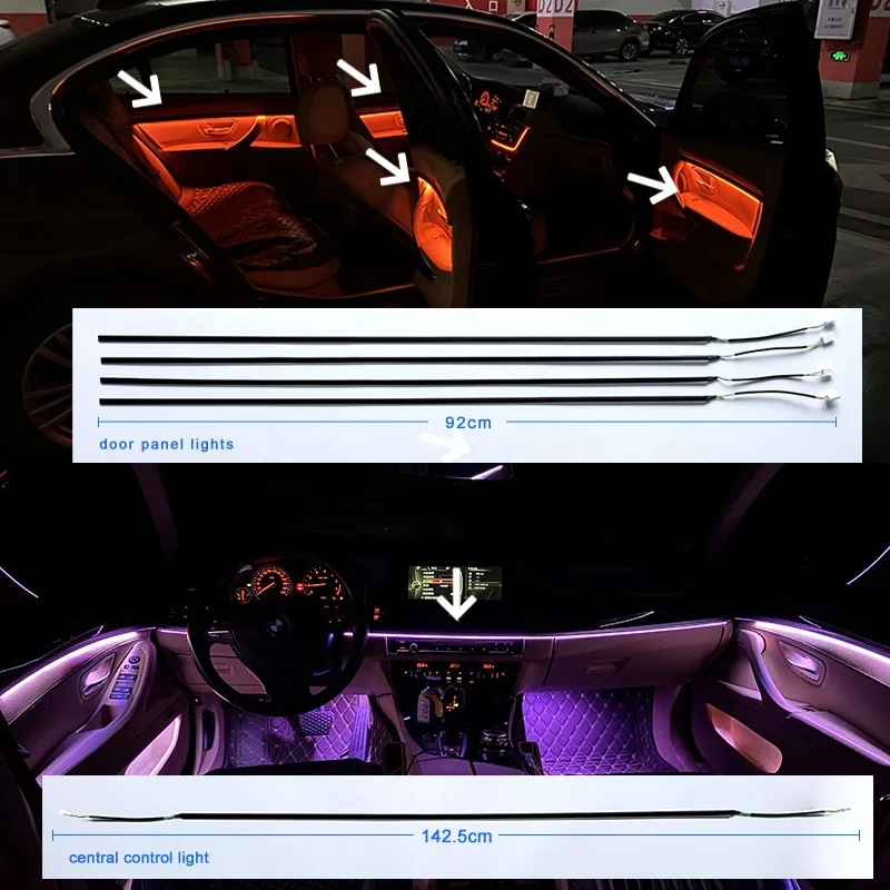 Interior LED Ambient Light Car Interior RGB Universal Atmosphere Decoration Lighting For 56 Colors cars