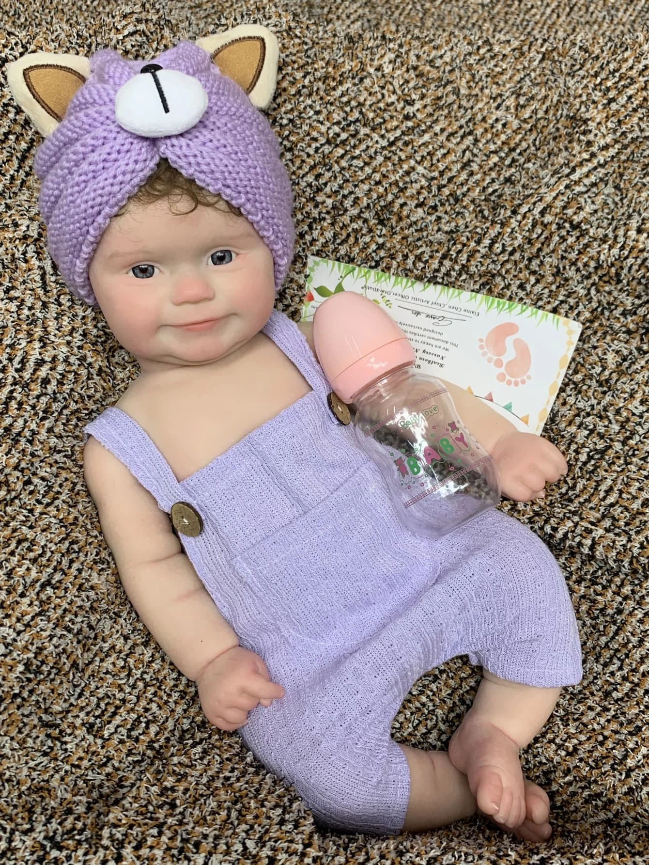 Nouveau bébé fille de bébé reborn en silicone souple de 18 pouces, poupée de nouveau-né mignonne artisanale transplantée de cheveux qui peut être baigne