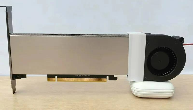 Custom Cooling Bracket with 6cm Turbo Fan for Tesla A2 A4 L4 GPU, Low Noise Modified Heatsink Graphics card not included.
