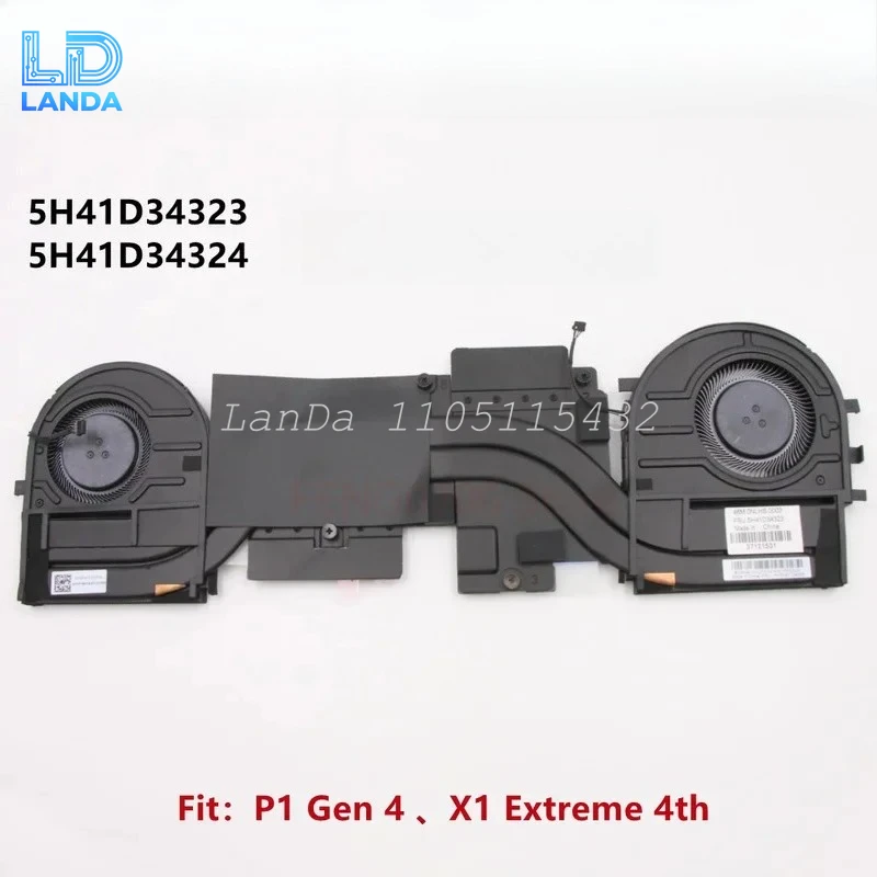 

New Original For Laptop Lenovo ThinkPad X1 Extreme 4th P1 Gen 4 CPU Cooling Fan Heatsink Radiato FRU PN ：5H41D34323 5H41D34324