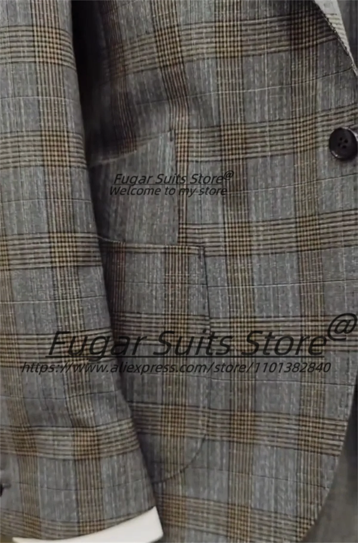 Elegant Plaid Male Prom Blazers Customized Slim Fit Notched Lapel Groom Wedding Tuxedos 3 Pieces Sets Business Costume Homme