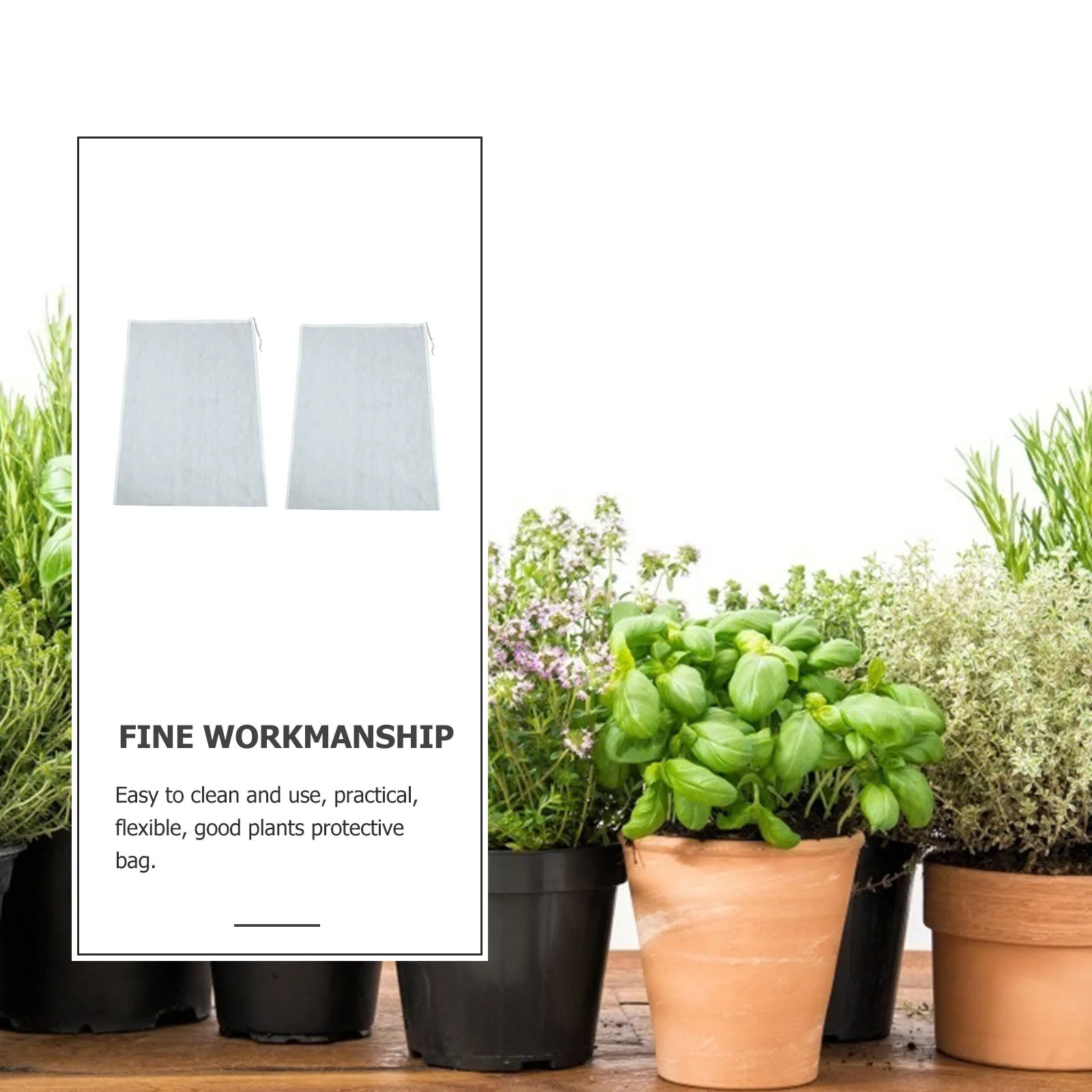 

2Pcs Cold-Proof Plant Frost-Proof Bags Non-Woven Fabric Tree Covers Garden Plant Protective Cover Fruit Tree Outdoor Winter Snow