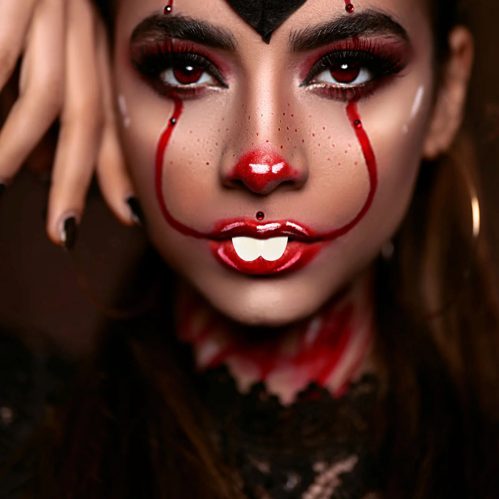 5 pezzi di oggetti di scena per conigli: Buck Accessori per feste di Halloween per adulti Cosplay Photo Booth Riutilizzabili Grandi denti finti Spaventosi Buck