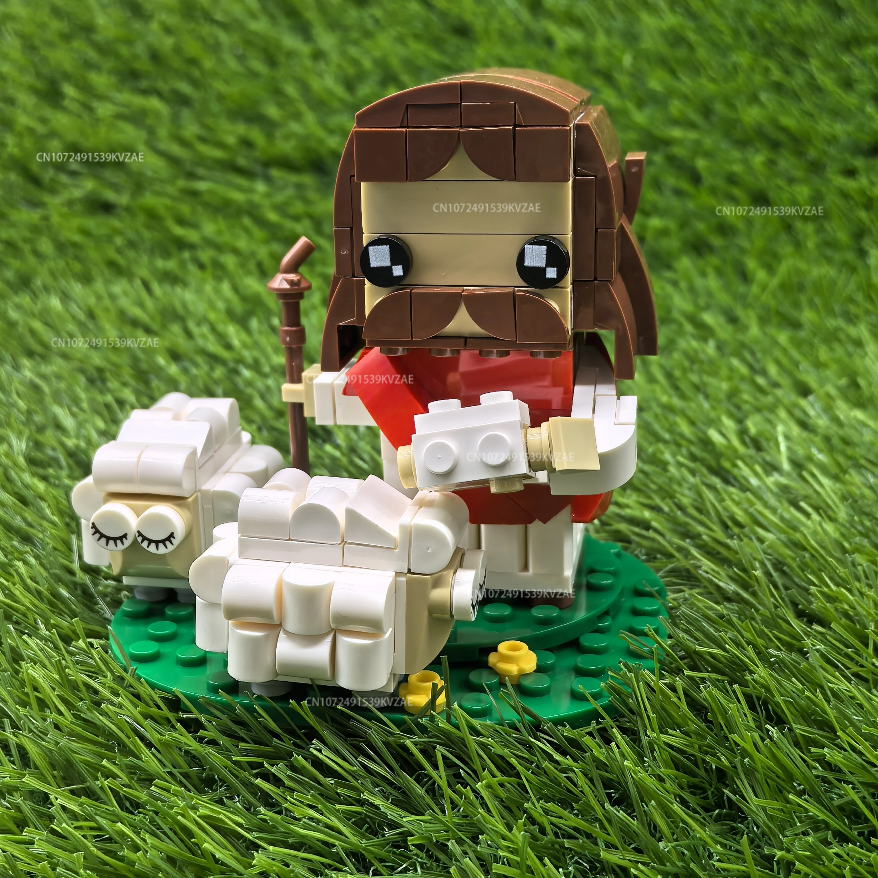 MOC Christianity God Shepherd Cross Building Block Easter Day Jesus Bricks Lamb Assemble Toys Creative Educational Toys Gift