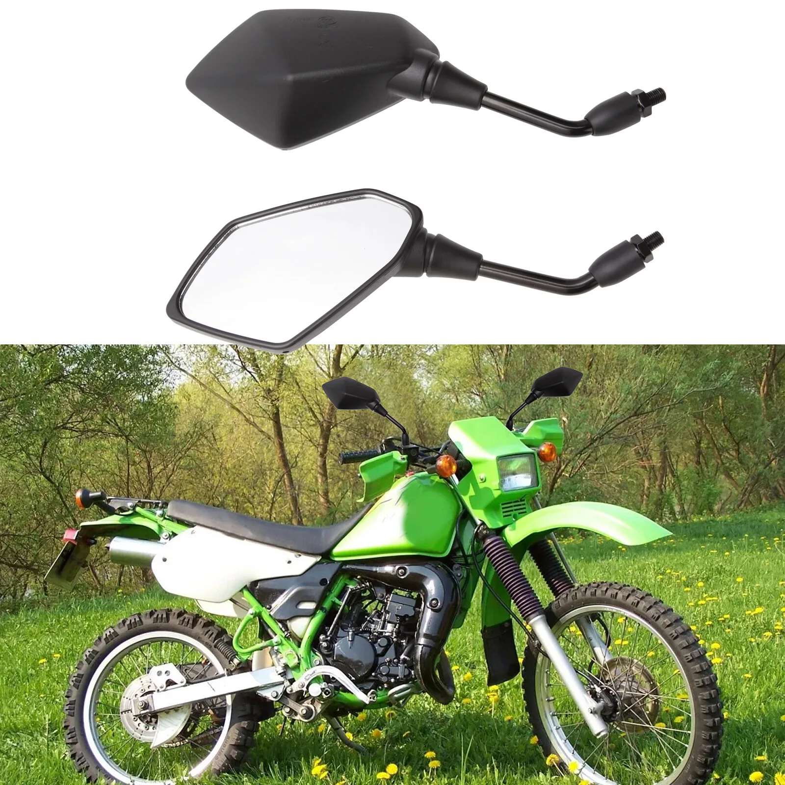 

Motorcycle Rear View Side Mirrors For 2018 2017 2016 2015 2014 Kawasaki KLR 650