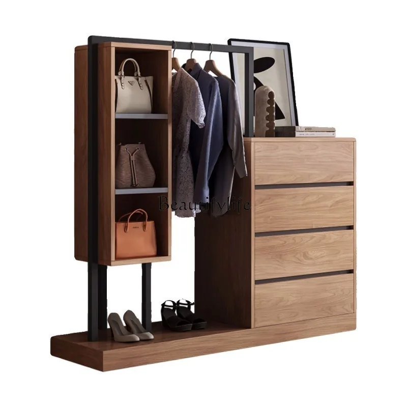 

Multifunctional floor coat rack Japanese-style household chest hanger integrated