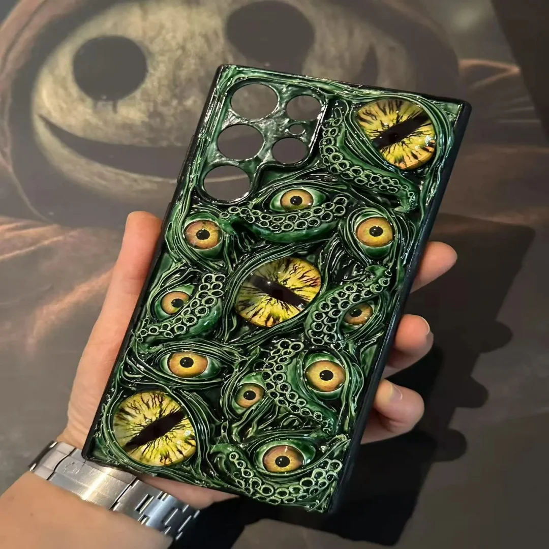 

Cthulhu Tentacles Glowing Eyes Phone Case, 16 Pro Max 15 14 12 Mini 11 SE 8 Plus X XR iPhone Case, Samsung Galaxy Z Flip 6.