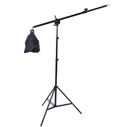 C Stand Tripod for Photo Studio 2M with 1.4M Boom Arm Flexible Sandbag Supporting Lighting Photography Phone Flash Video Record
