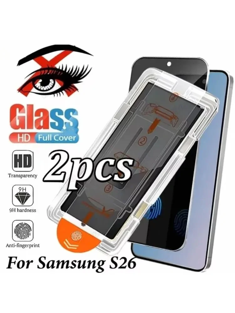 2 Stück Sichtschutz-Panzerglas für Samsung Galaxy S26 Ultra S26 Edge S26 S25 Ultra S24 Plus S23 S22 S21 Anti-Spy Displayschutzfolie
