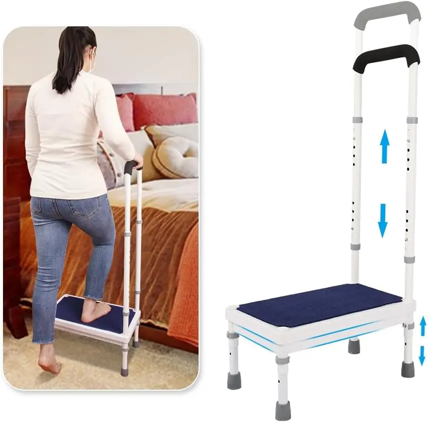 Bedside Steps For High Beds For Elderly Adults One Step Stool With Handle Suv Car Stepping Stool Seniors Stand Assist Aid