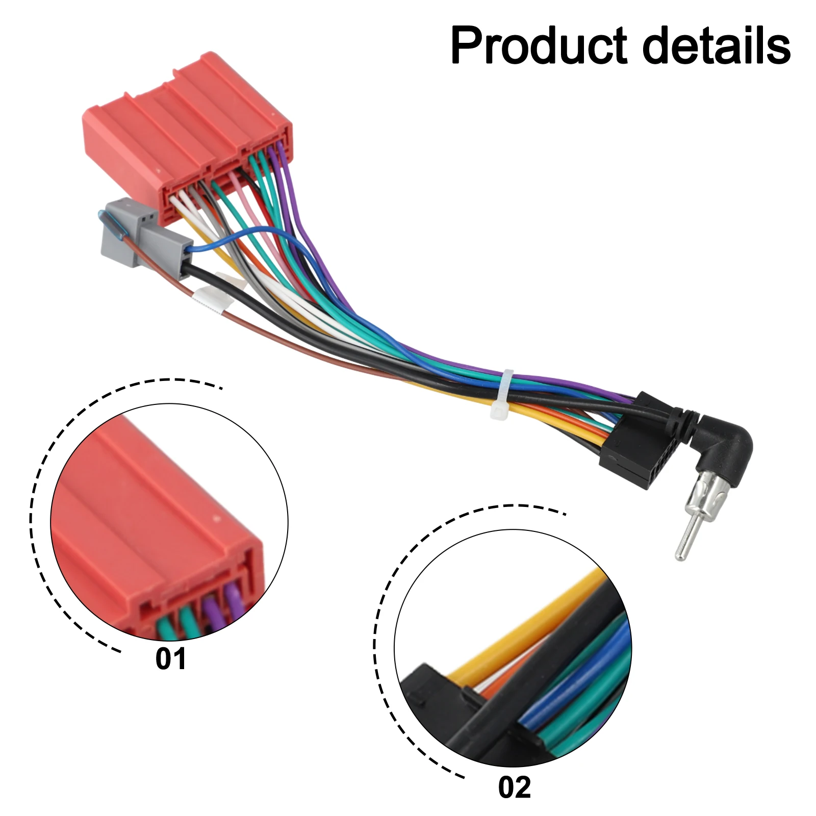 1 X Car Stereo Wiring Harness Power Cable 16PIN MP5 Cable Adapter For Android For Mazda 3 2006-2015   For Mazda 5 2008-2015