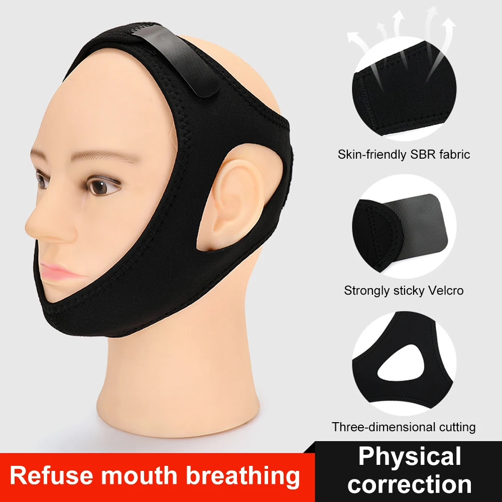 Anti Snoring Belt Triangular Chin Strap Mouth Guard Gifts for Women Men Better Breath Health Snore Stop Bandage Sleep Aid