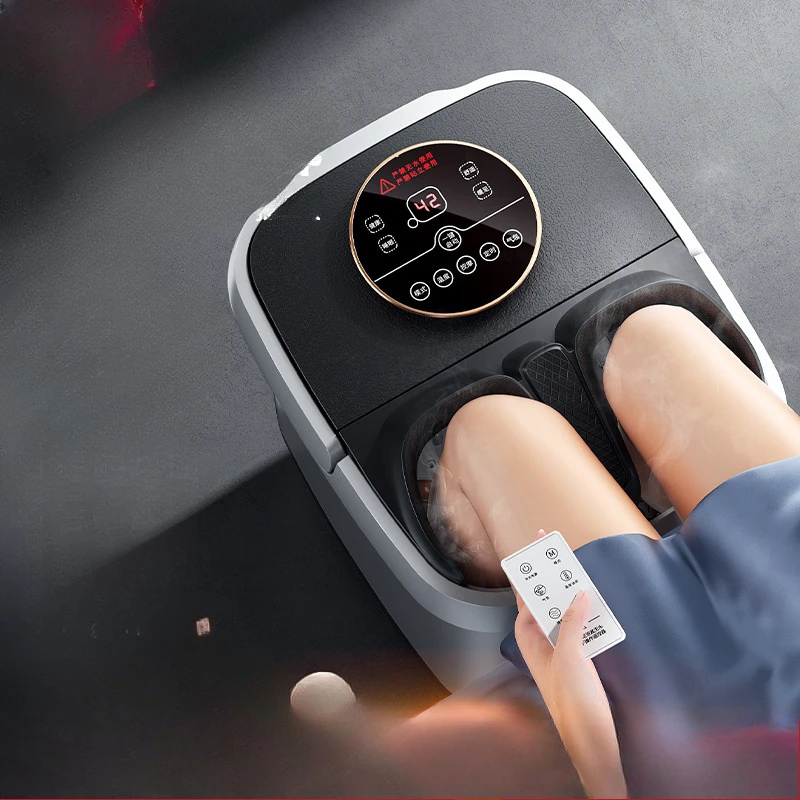 

Foldable Electric Foot Spa Bath Tub, Automatic Heating Foot Massager, Warm Water Soaking Basin with Temperature Control