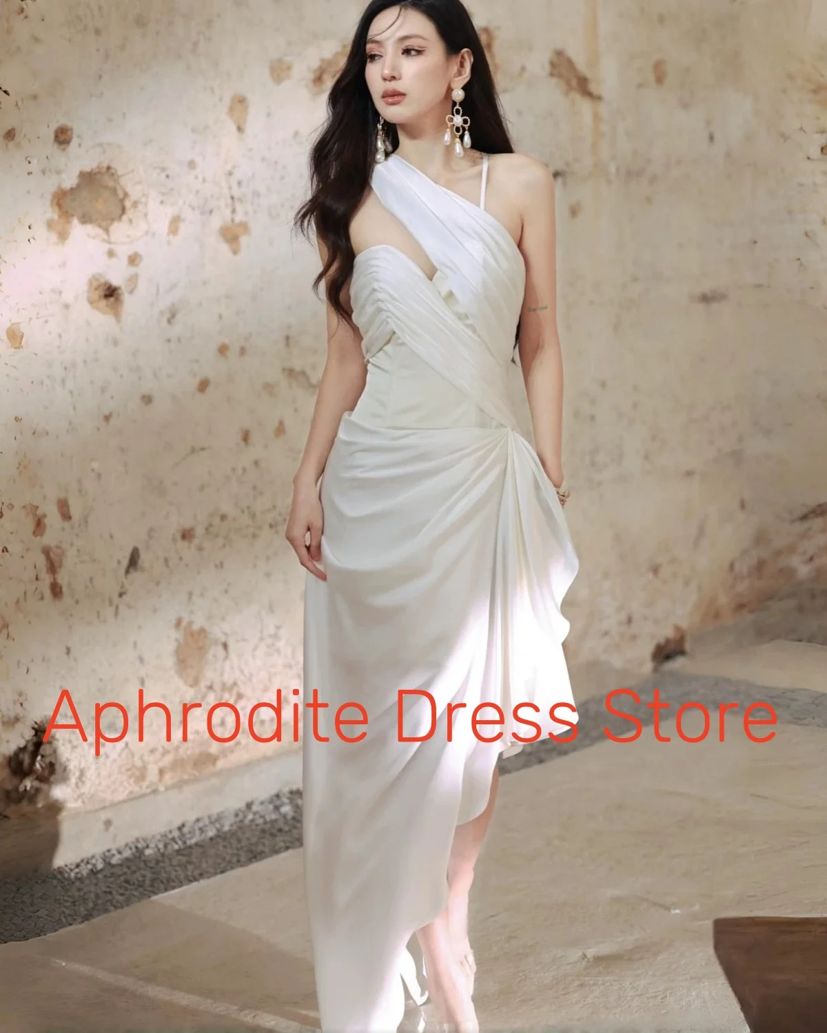 Customized High Quality Jersey Evening Dresses Temperament V-Neck Sleeveless Celebrity Gowns Custom Size Special Occas