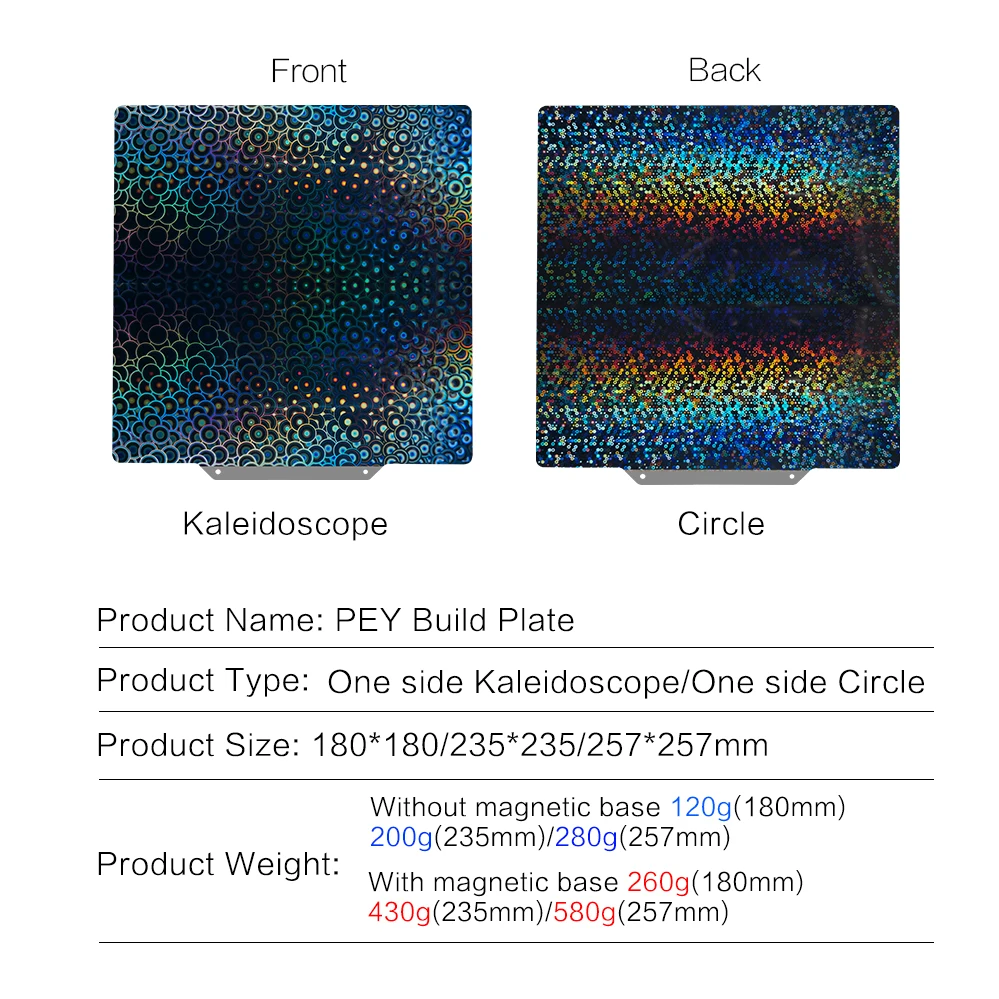 XCR3D vysoký kvalita 257x257 180x180 PEI jaro ocel aršík ender3 3d tiskárna vyhřívaná postel 3d tiskárna vyhřívaná postel hladký křídový