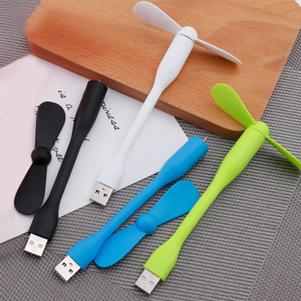 مرنة مروحة صغيرة محمولة لبنك الطاقة الكمبيوتر المحمول الصيف السفر تبريد برودة الهاتف المحمول USB الأدوات المشجعين