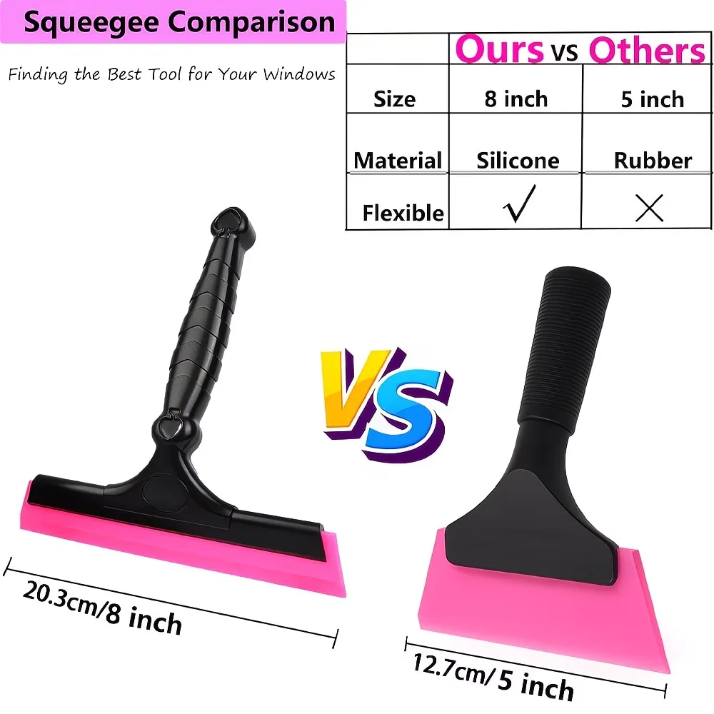2 Stück 8 Zoll Flexibler Abzieher Fenstertönungswerkzeuge Auto-Wasserabzieher für Windschutzscheiben-Tönung, Vinyl-Folien-Applikator – Detail 2