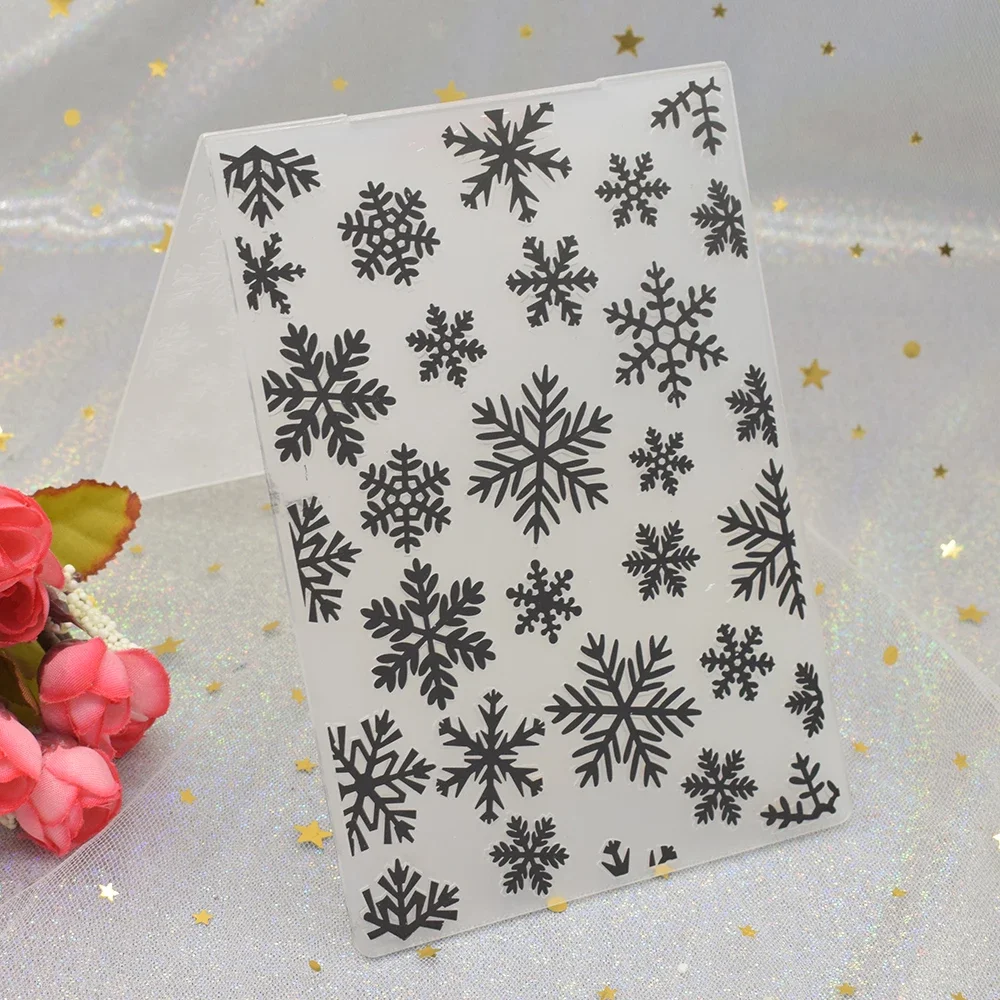 Snowflake Pattern 3D Embossing Folders for DIY Scrapbooking Paper Card Making Craft Plastic Template Stencil