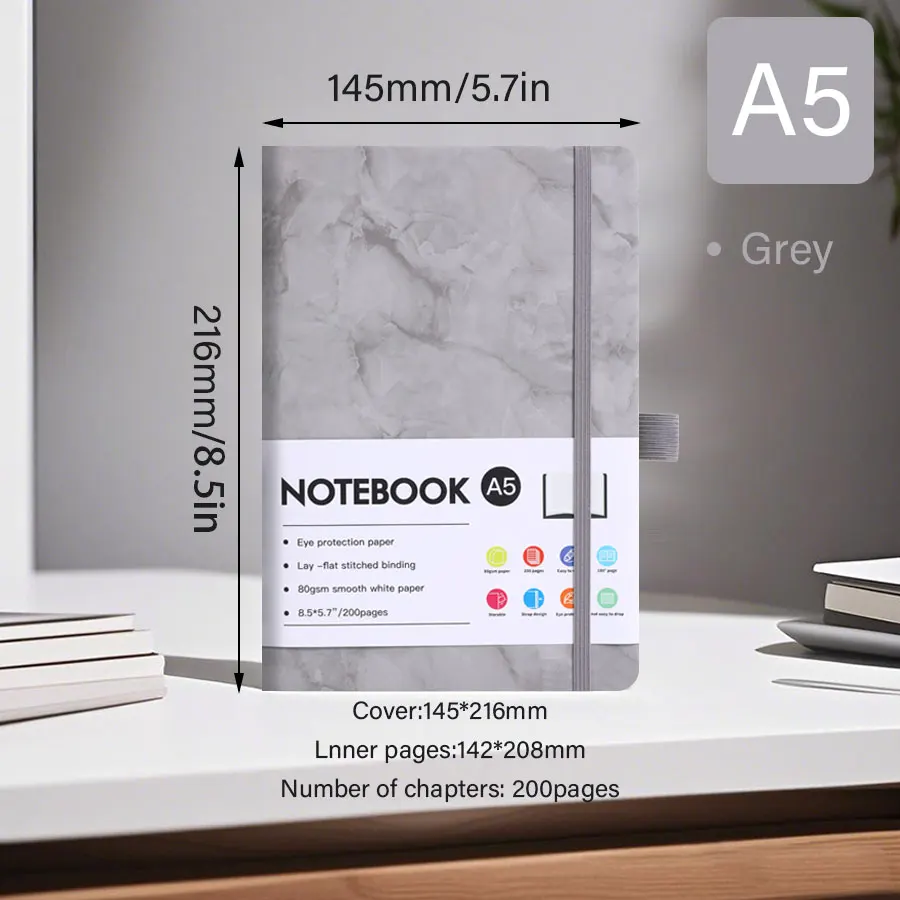 Papier-Notizbuch, professionelles Notizbuch im A5-Format mit verdicktem Papier für das Büro, kompakter, leichter Planer für Verkäufer – Detail 10