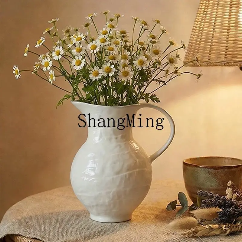 FG ceramic vase ornament living room flower arrangement dried branch flower retro Chinese homestay vase