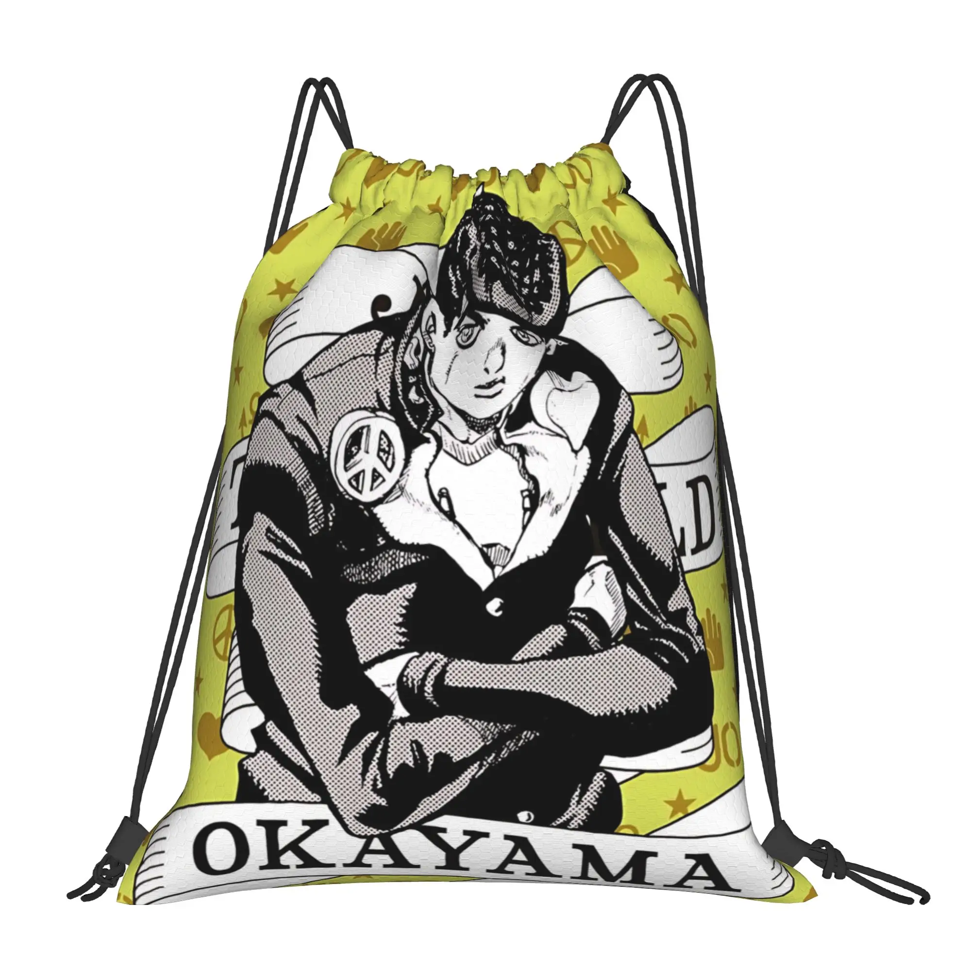 bag Pouch Jojo's Bizarre Adventure World  Drawstring Bags Gym Pouch Print Backpack Boy Girls School Shoe Bag