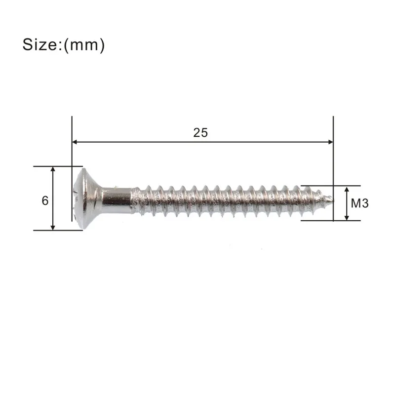 

Винты для звукоснимателей электрогитары с одной катушкой и пружинами, хромированные крепежные винты 25x6x3 мм для замены деталей гитары