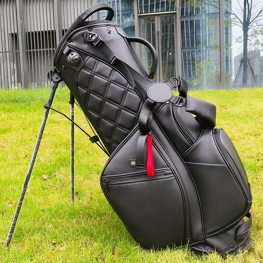 

OEM Custom Logo 514 Way Waterproof PU Leather Golf Stand Bag Durable Polyester & Nylon Black Gray Club Bag