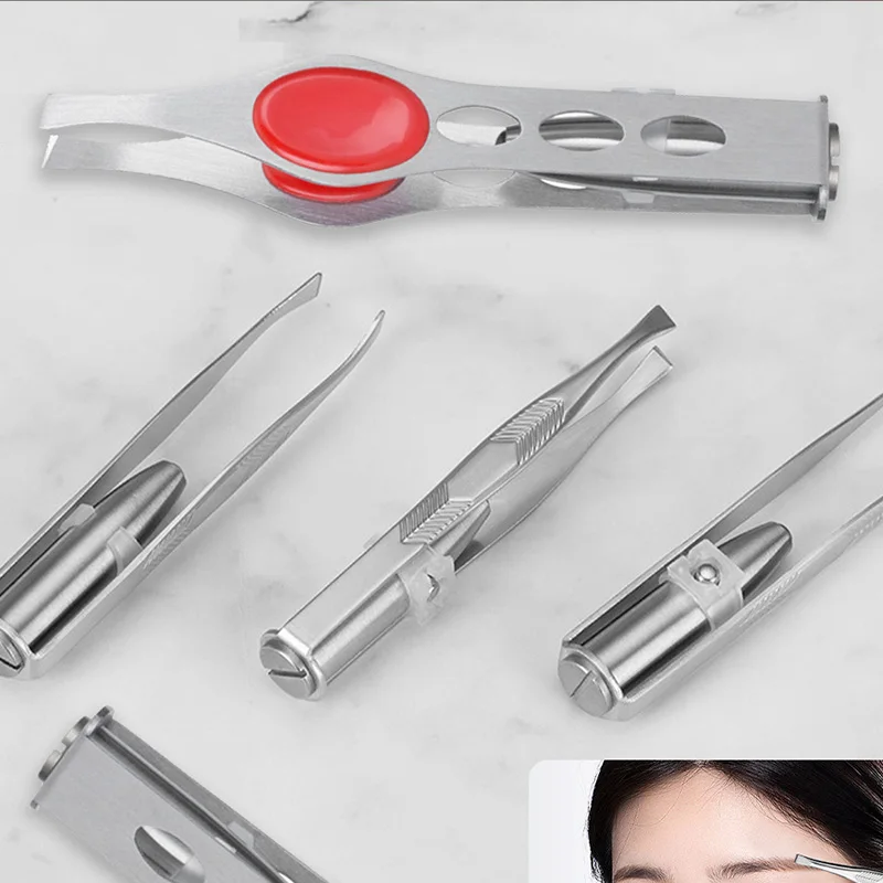 With LED Light Makeup Tool 1pcs Hot Sales Portable Stainless Steel Button Cell Smart Design Eyebrow Hair Remove Tweezer