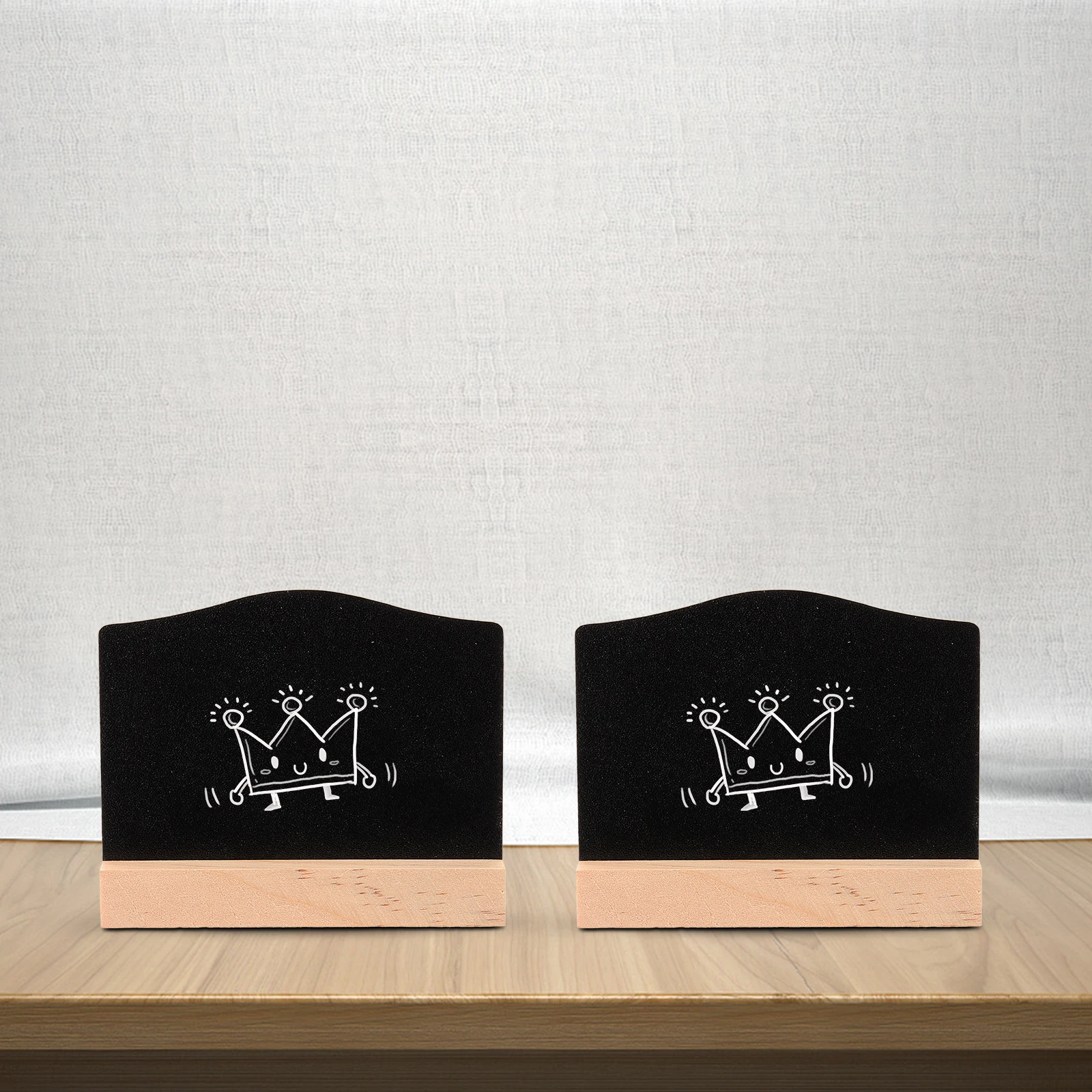 

Decoration Wooden Blackboard Ornaments Double-sided Writing with Base Decorate Mini