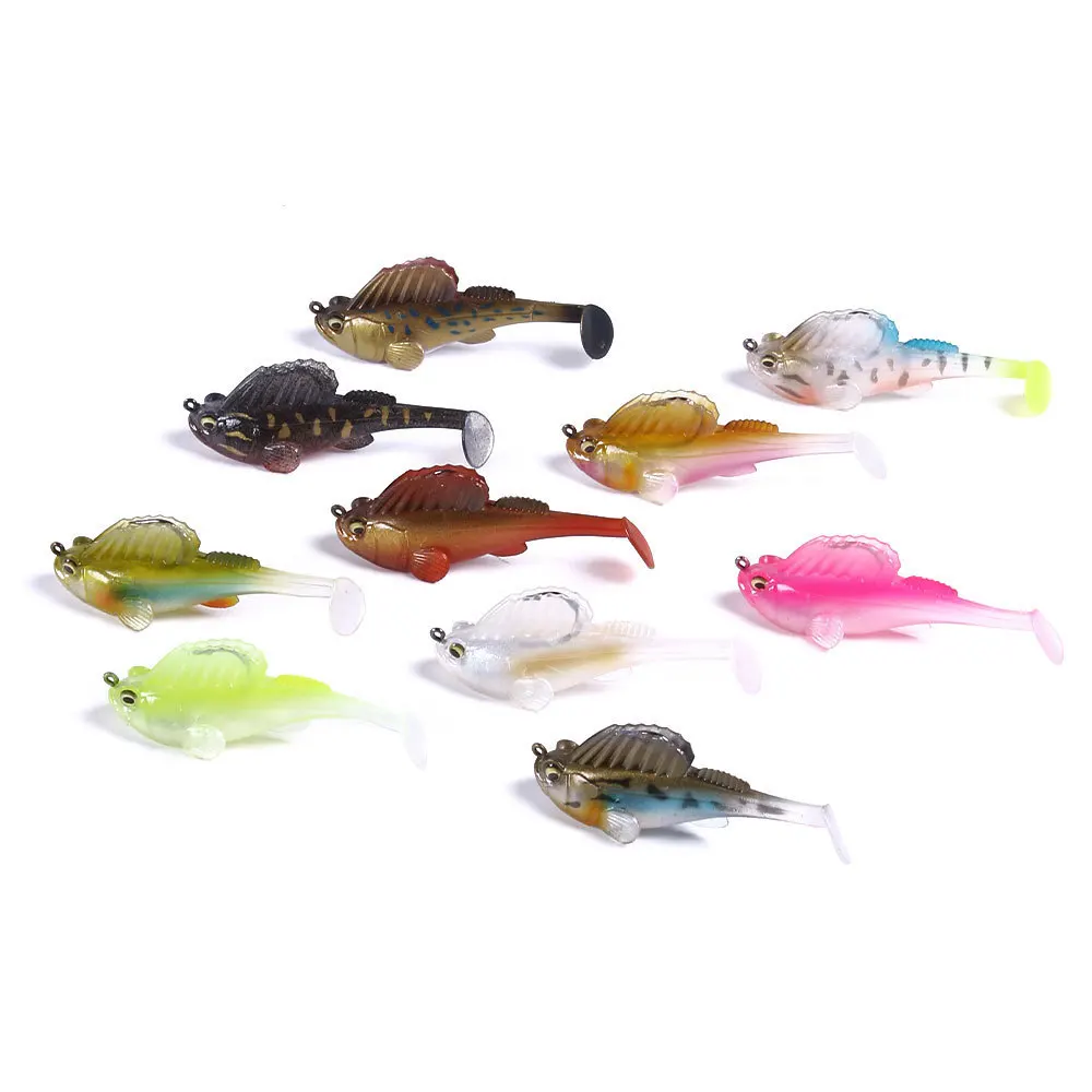 1 Stück/10 Stück 7,5 cm/14,2 g Silikon Dark Sleeper Wobbler Angelköder Sinkender Weichköder Jig-Haken Swimbaits Bass Shad für Barsch-Angelzubehör – Detail 10